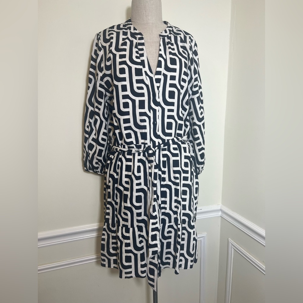 Zara geometric print linen blend - Picture 2 of 8